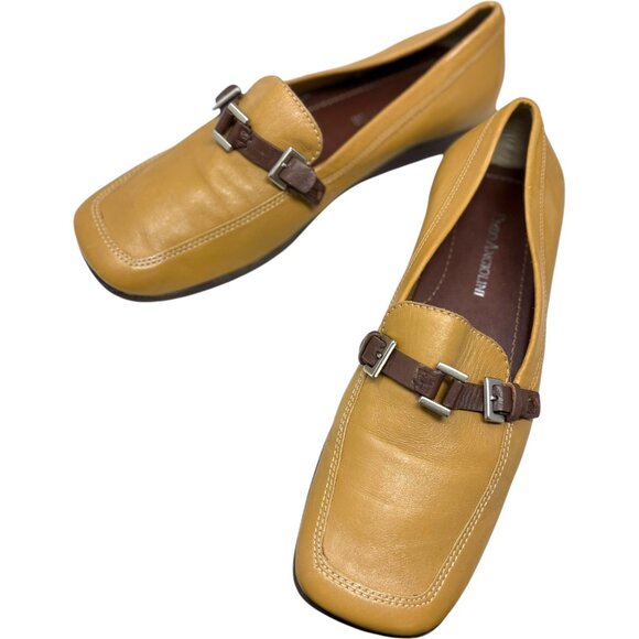 Enzo Angiolini Helene Tan Leather Horsebit Y2K Loafers - Picture 6 of 11